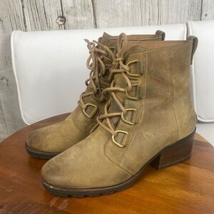 Sorel Cate Waterproof Leather Combat Boot Size 11